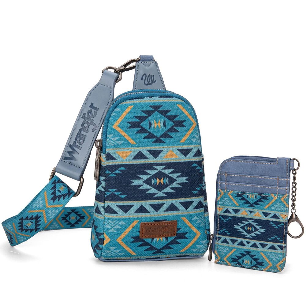 1703 Crossbody Bag with Card Wallet Aztec Sling Bag Purse Set WG2205-210WNY - Picture 5 of 6
